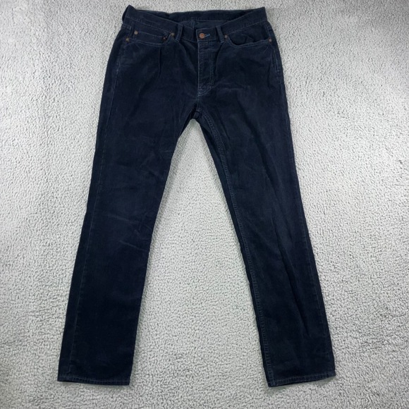 Polo‎ Ralph Lauren Corduroy Pants Men 35x32 Navy Blue Straight Leg Casual Preppy - Picture 2 of 11